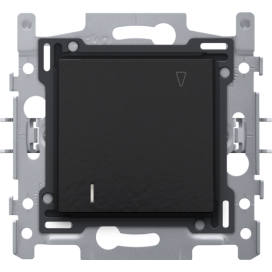 Interrupteur pour cartes d'hôtel, socle, bornes à connexion rapide et set de finition, couleur piano black coated