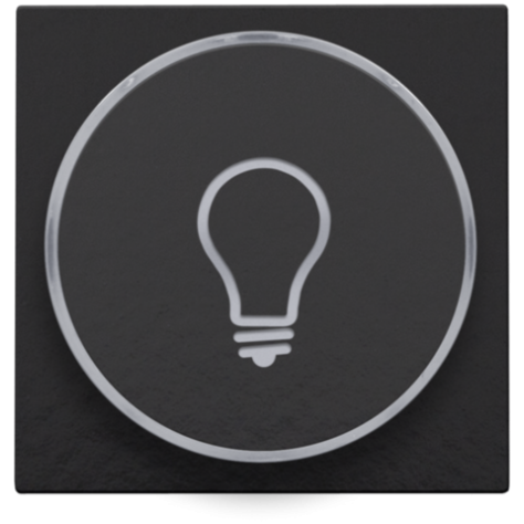 Set de finition avec anneau transparent avec symbole lampe pour bouton-poussoir 6 A avec LED couleur ambre avec culot E10, couleur piano black coated