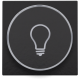 Set de finition avec anneau transparent avec symbole lampe pour bouton-poussoir 6 A avec LED couleur ambre avec culot E10, couleur piano black coated