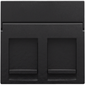 Enjoliveur data 2x RJ, couleur piano black coated