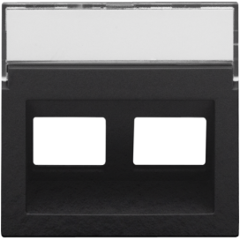 Enjoliveur data 2x RJ sortie oblique, couleur piano black coated