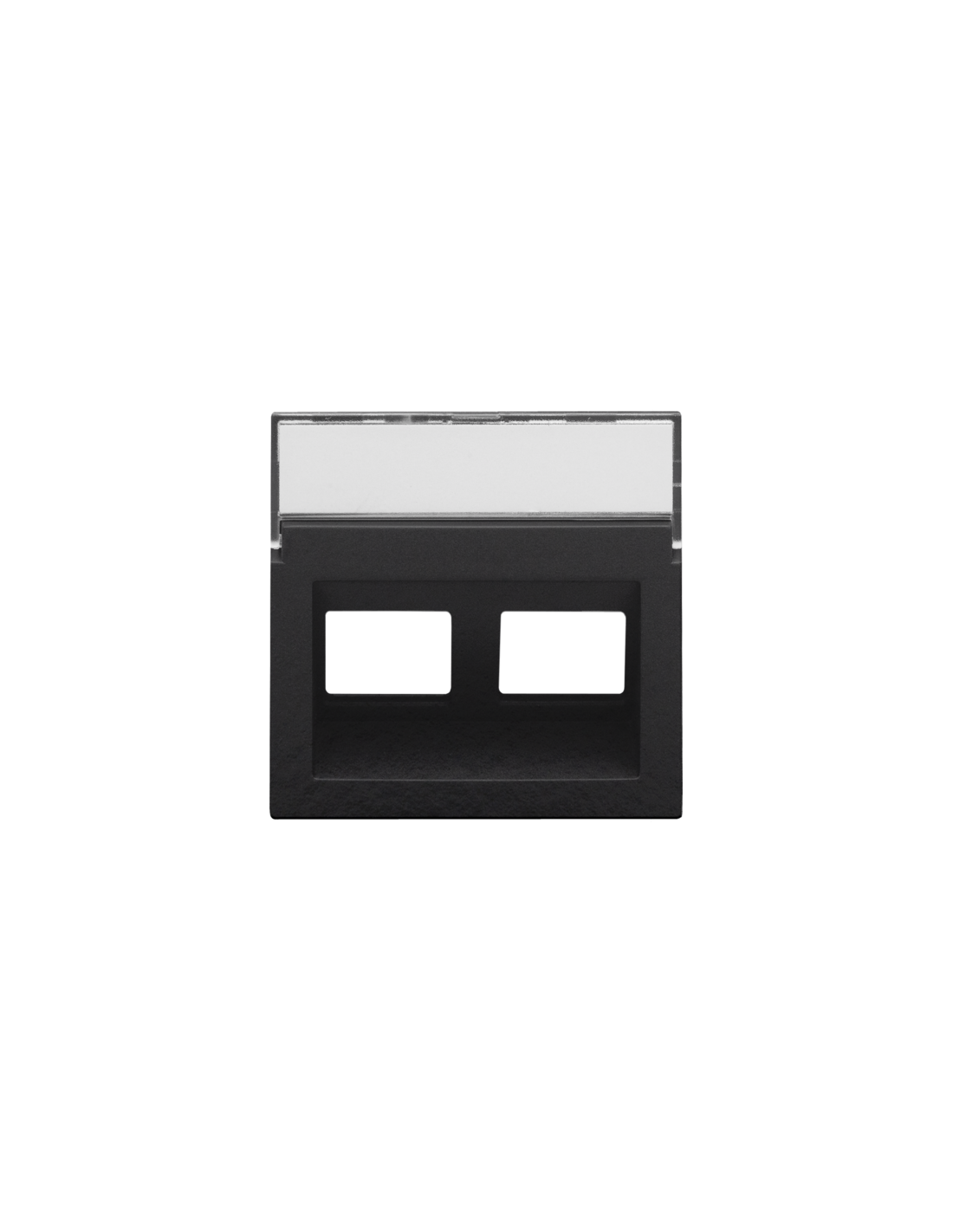 Enjoliveur data 2x RJ sortie oblique, couleur piano black coated