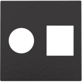 Set de finition pour connexion coaxiale simple et connexion réseau RJ45, couleur piano black coated