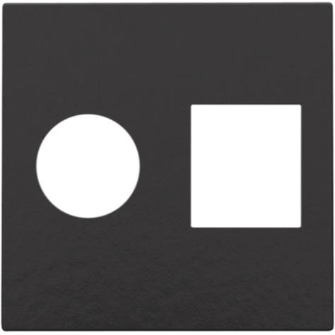 Set de finition pour connexion coaxiale simple et connexion réseau RJ45, couleur piano black coated