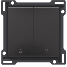 Set de finition pour bouton-poussoir double pour volets, couleur piano black coated