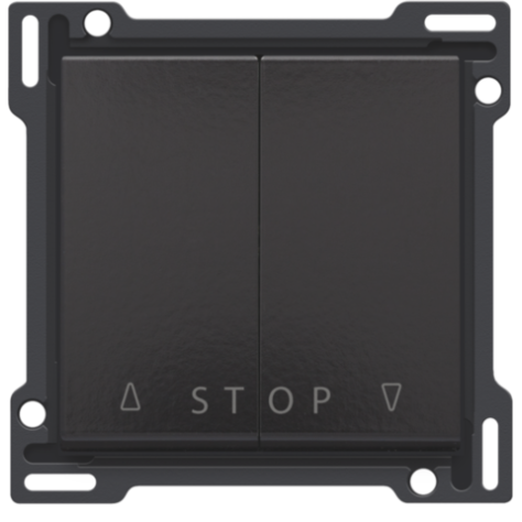 Set de finition pour bouton-poussoir double pour volets pour commandes électroniques, couleur piano black coated