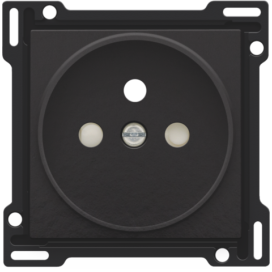 Set de finition pour prise de courant avec broche de terre et obturateurs de protection, profondeur d’encastrement de 21 mm, couleur piano black coated