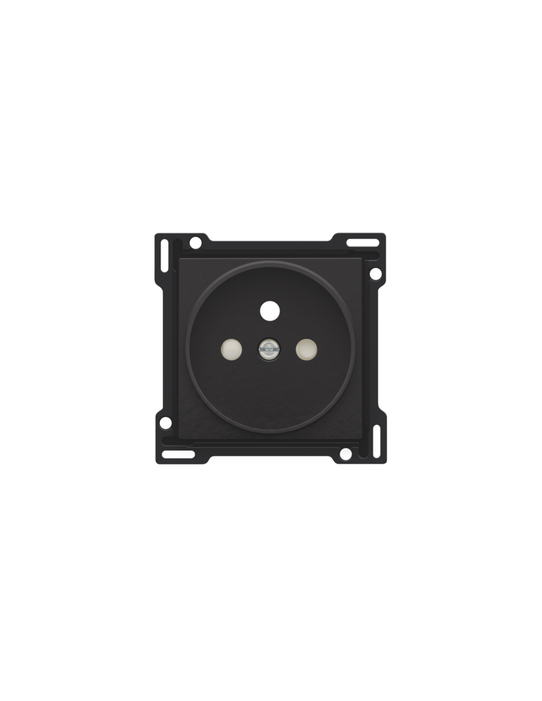 Set de finition pour prise de courant avec broche de terre et obturateurs de protection, profondeur d’encastrement de 21 mm, couleur piano black coated