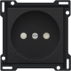 Set de finition pour prise de courant sans terre, avec obturateurs de protection, profondeur d’encastrement de 21 mm, couleur piano black coated
