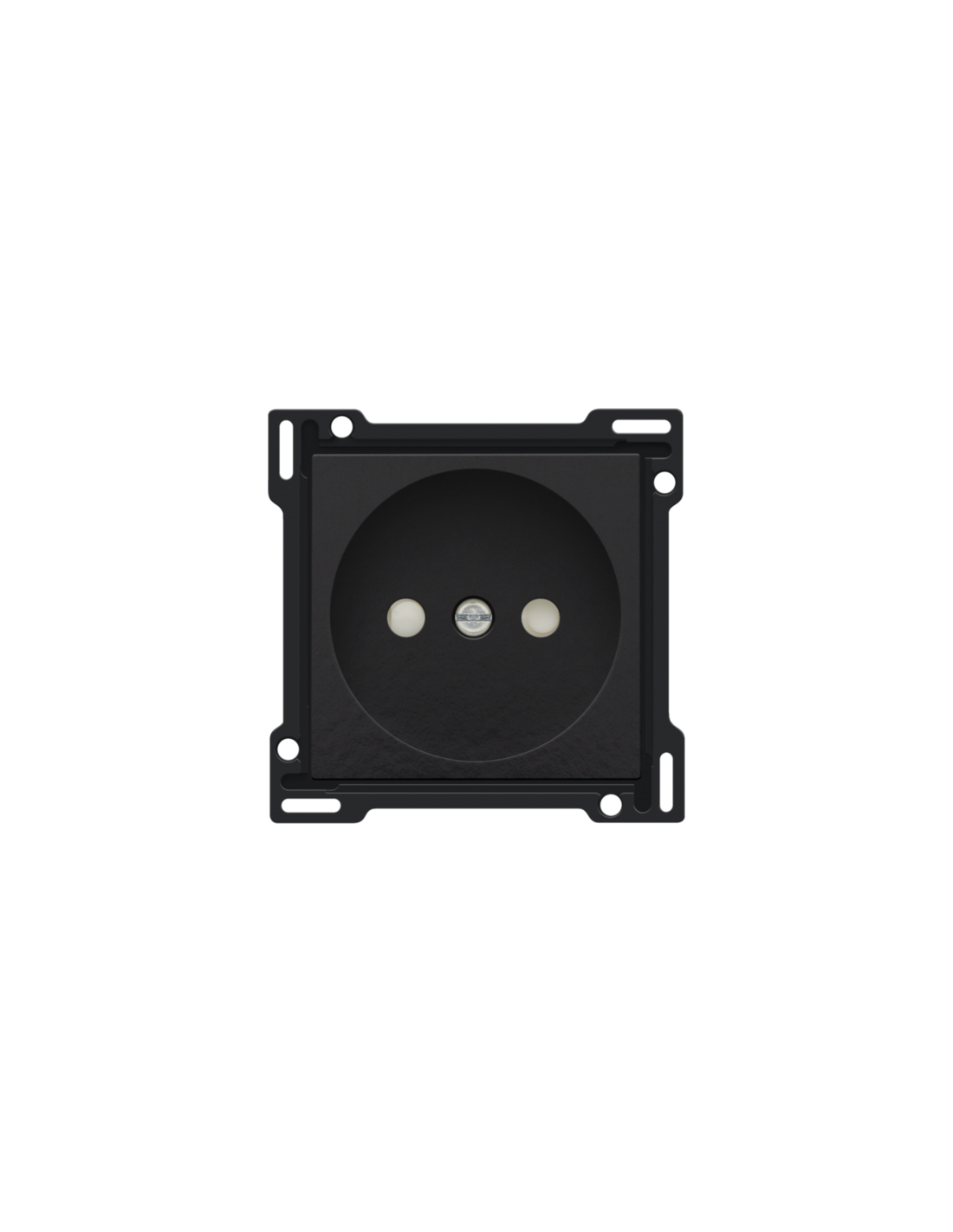 Set de finition pour prise de courant sans terre, avec obturateurs de protection, profondeur d’encastrement de 21 mm, couleur piano black coated