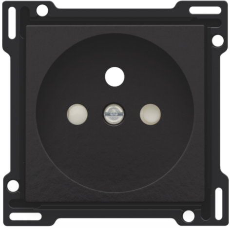 Set de finition pour prise de courant avec broche de terre et obturateurs de protection, profondeur d’encastrement de 28,5 mm, couleur piano black coated