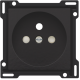 Set de finition pour prise de courant avec broche de terre et obturateurs de protection, profondeur d’encastrement de 28,5 mm, couleur piano black coated