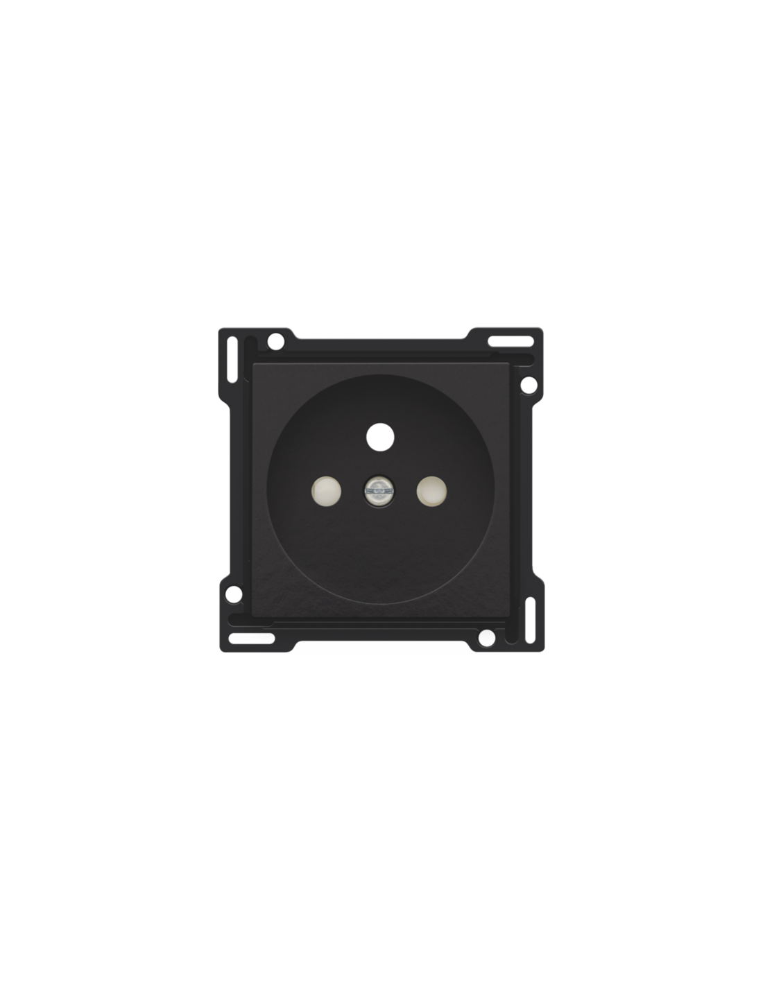 Set de finition pour prise de courant avec broche de terre et obturateurs de protection, profondeur d’encastrement de 28,5 mm, couleur piano black coated