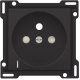 Set de finition avec voyant transparent pour prise de courant avec indication de tension, broche de terre et obturateurs de protection, profondeur d'encastrement de 28,5 mm, couleur piano black coated
