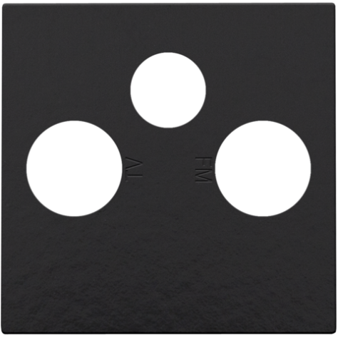 Set de finition pour 2 connexions coaxiale simples pour TV, FM et une connexion satellite, couleur piano black coated