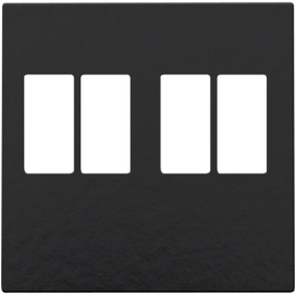 Set de finition pour prise double pour haut-parleur, couleur piano black coated