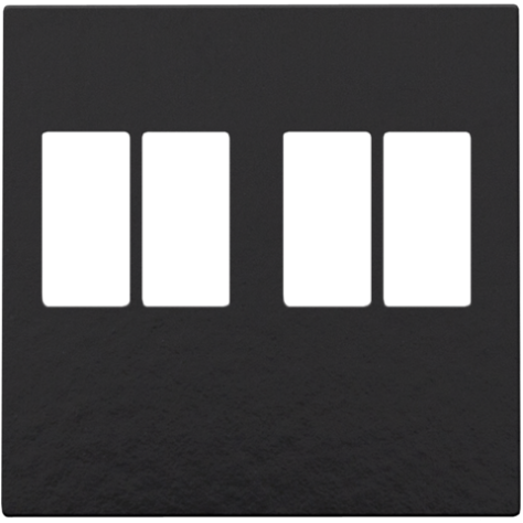 Set de finition pour prise double pour haut-parleur, couleur piano black coated