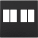 Set de finition pour prise double pour haut-parleur, couleur piano black coated