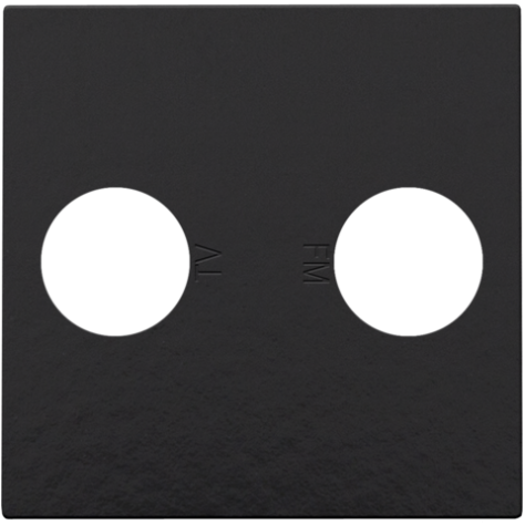 Set de finition avec 2 connexions coaxiales simples pour TV et FM, couleur piano black coated