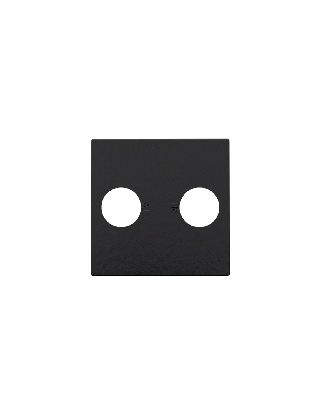 Set de finition avec 2 connexions coaxiales simples pour TV et FM, couleur piano black coated
