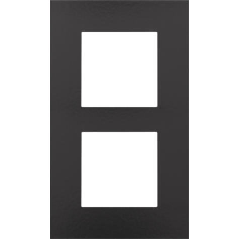 Plaque de recouvrement double, entraxe de 60 mm, verticale, couleur Niko Pure Bakelite® piano black