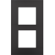 Plaque de recouvrement double, entraxe de 60 mm, verticale, couleur Niko Pure Bakelite® piano black