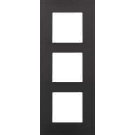 Plaque de recouvrement triple, entraxe de 60 mm, verticale, couleur Niko Pure Bakelite® piano black