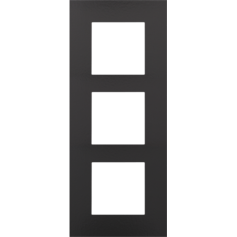 Plaque de recouvrement triple, entraxe de 60 mm, verticale, couleur Niko Pure Bakelite® piano black