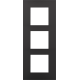 Plaque de recouvrement triple, entraxe de 60 mm, verticale, couleur Niko Pure Bakelite® piano black