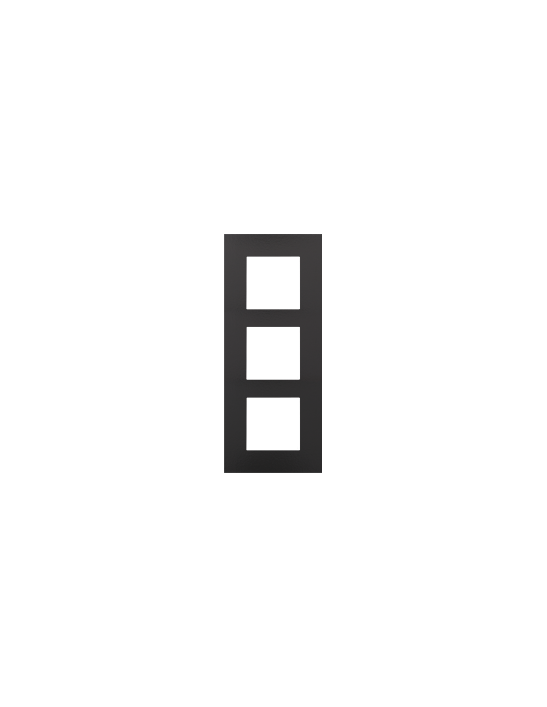 Plaque de recouvrement triple, entraxe de 60 mm, verticale, couleur Niko Pure Bakelite® piano black