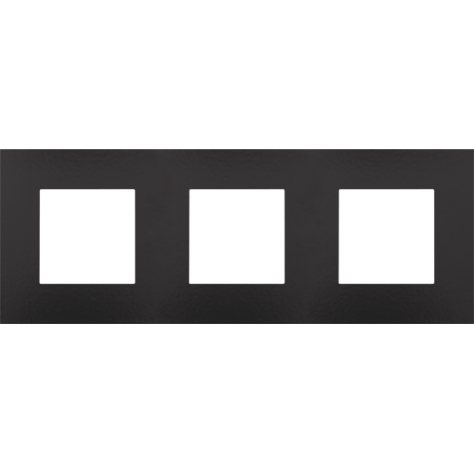 Plaque de recouvrement triple, entraxe de 71 mm, couleur Niko Pure Bakelite® piano black
