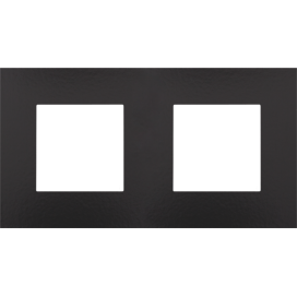 Plaque de recouvrement double avec un entraxe de 71 mm, couleur Niko Pure Bakelite® piano black