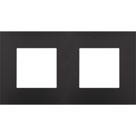 Plaque de recouvrement double avec un entraxe de 71 mm, couleur Niko Pure Bakelite® piano black