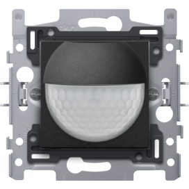 Détecteur de mouvement, 230 V, 8 m, 180°, détecteur mural, pour boîte d'encastrement, couleur piano black coated