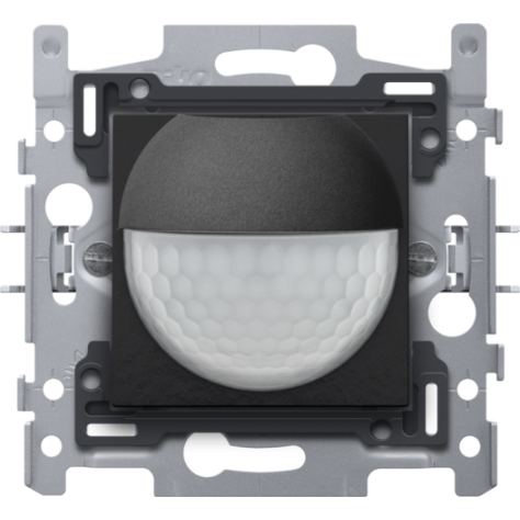 Détecteur de mouvement, 230 V, 8 m, 180°, détecteur mural, pour boîte d'encastrement, couleur piano black coated