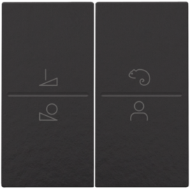 Set de finition pour un interrupteur ou un bouton-poussoir sans fil avec 4 boutons de commande et une commande de LED, couleur piano black coated