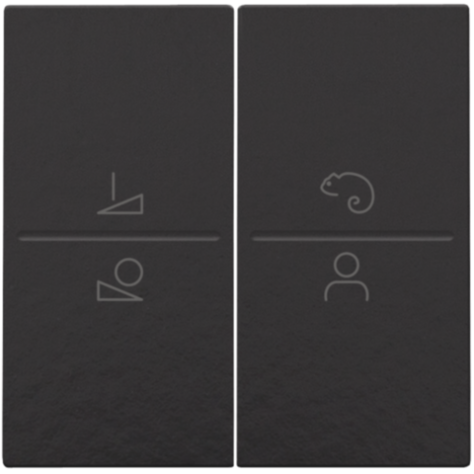 Set de finition pour un interrupteur ou un bouton-poussoir sans fil avec 4 boutons de commande et une commande de LED, couleur piano black coated