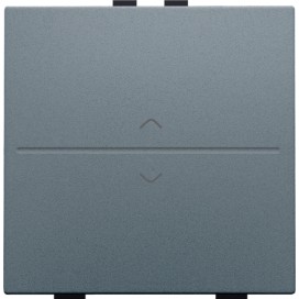 Touche simple avec flèches vers le haut et vers le bas pour interrupteur sans fil ou bouton-poussoir à 2 boutons de commande, couleur blue grey coated