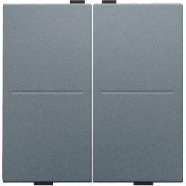 Touche double pour interrupteur sans fil ou bouton-poussoir à 4 boutons de commande, couleur blue grey coated