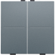 Touche double pour interrupteur sans fil ou bouton-poussoir à 4 boutons de commande, couleur blue grey coated