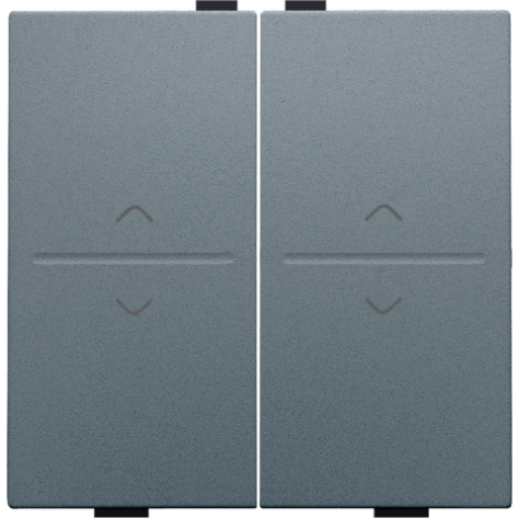 Touche double avec flèches vers le haut et vers le bas pour interrupteur sans fil ou bouton-poussoir à 4 boutons de commande, couleur blue grey coated