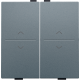 Touche double avec flèches vers le haut et vers le bas pour interrupteur sans fil ou bouton-poussoir à 4 boutons de commande, couleur blue grey coated