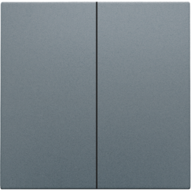 Set de finition pour interrupteur électronique double ou bouton-poussoir, couleur blue grey coated