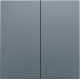 Set de finition pour interrupteur électronique double ou bouton-poussoir, couleur blue grey coated