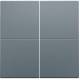 Set de finition pour interrupteur électronique ou bouton-poussoir quadruple, couleur blue grey coated