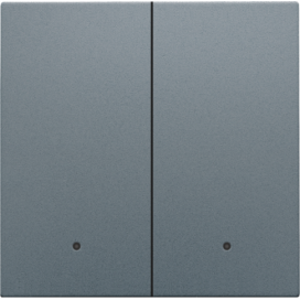 Set de finition avec lentille pour interrupteur électronique double ou bouton-poussoir, couleur blue grey coated