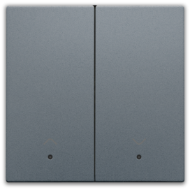 Set de finition avec lentille pour interrupteur pour volets électroniques double, couleur blue grey coated