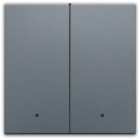 Set de finition avec lentille pour interrupteur pour volets électroniques double, couleur blue grey coated