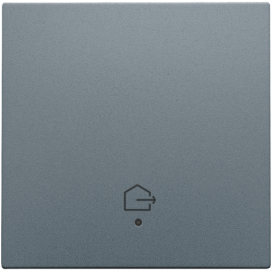 Set de finition avec lentille pour interrupteur simple connecté, symbole "quitter la maison", couleur blue grey coated