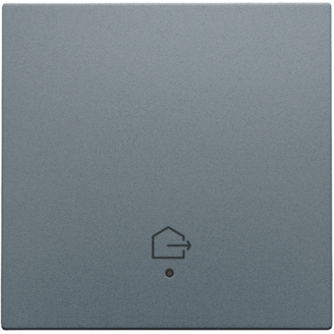 Set de finition avec lentille pour interrupteur simple connecté, symbole "quitter la maison", couleur blue grey coated